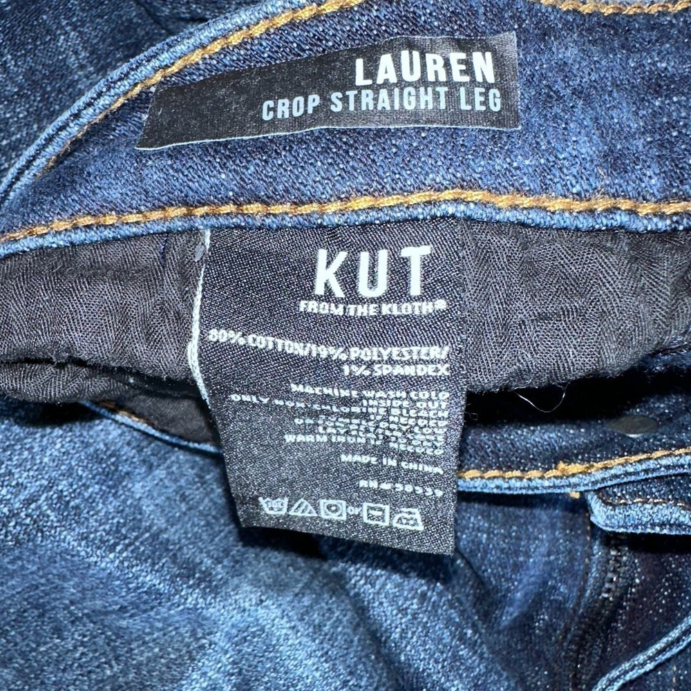 EUC Women’s Size 14 Kut From The Kloth Lauren Cropped Stretch Denim Blue Jeans - Picture 3 of 8